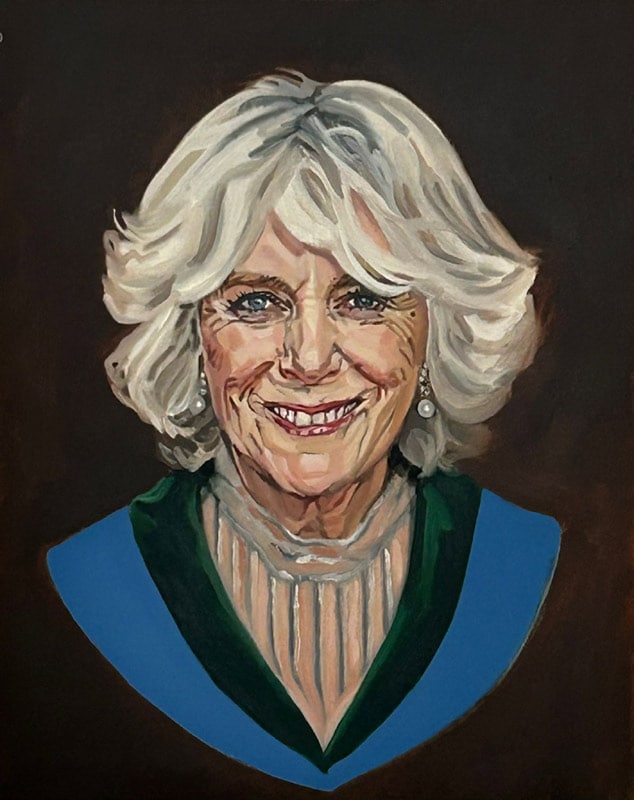 ​El nuevo retrato de la reina Camilla hecho por Mercedes Carbonell, la gaditana que inmortalizó a Charlotte 