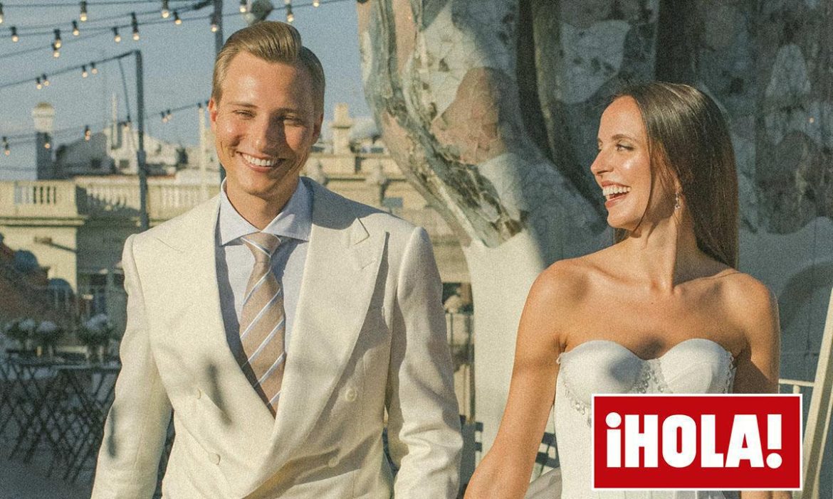 ​Marta Sierra y Tom Peteuman celebran su romántica y colorida fiesta de preboda en la Casa Batllò 