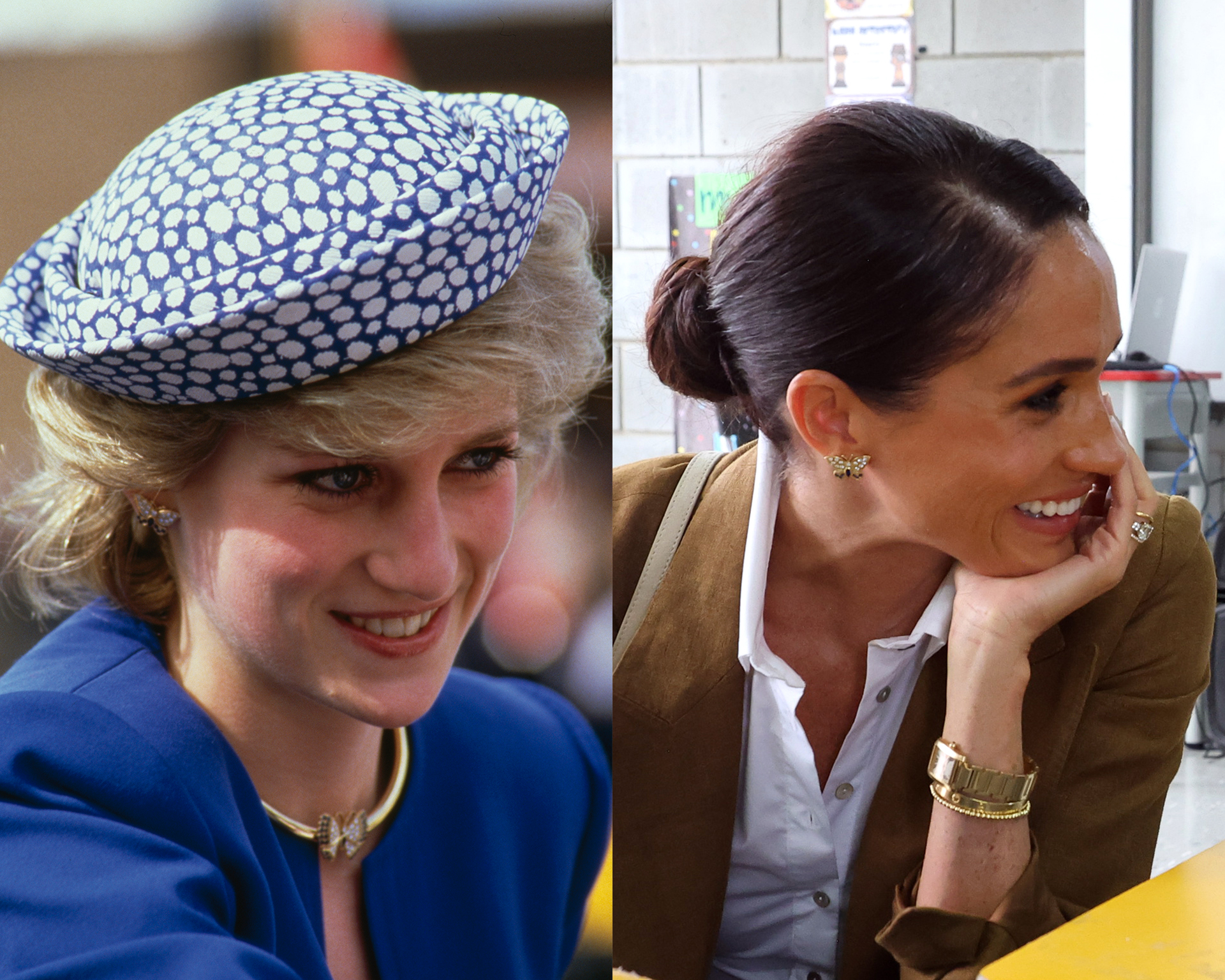 ​Unos pendientes y un clásico de Cartier: los dos homenajes de Meghan Markle a la princesa Diana durante su gira por Colombia 