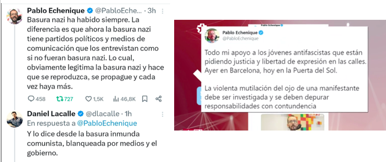 Los mensajes de odio más polémicos de Pablo Iglesias y Echenique