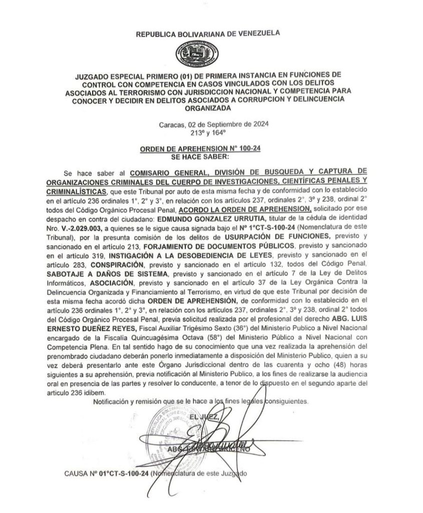 El chavismo ordena detener a Edmundo González por «sabotaje y conspiración»