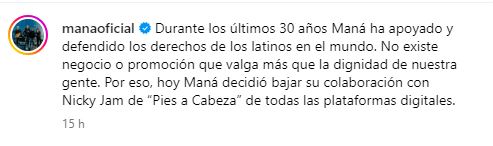 Maná retira la colaboración con Nicky Jam por su apoyo a Trump