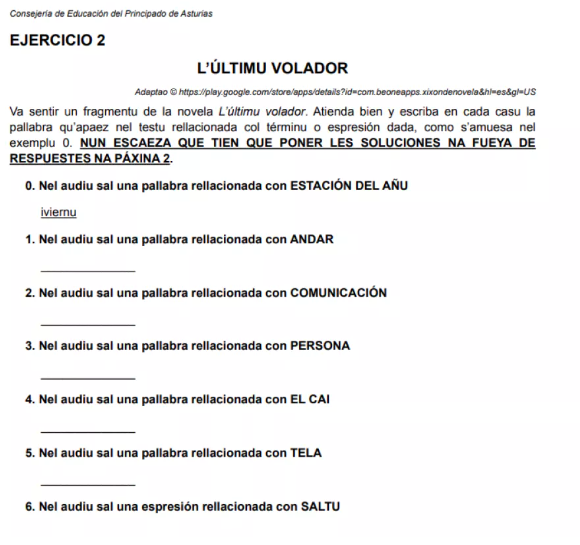 El examen de certificación de bable hace pasar palabras en castellano por asturiano