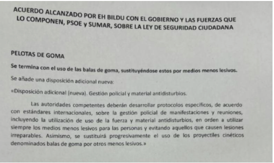 El Ministerio del Interior contradice a Sánchez: retirar las pelotas de goma supone “un riesgo para la seguridad de los policías”