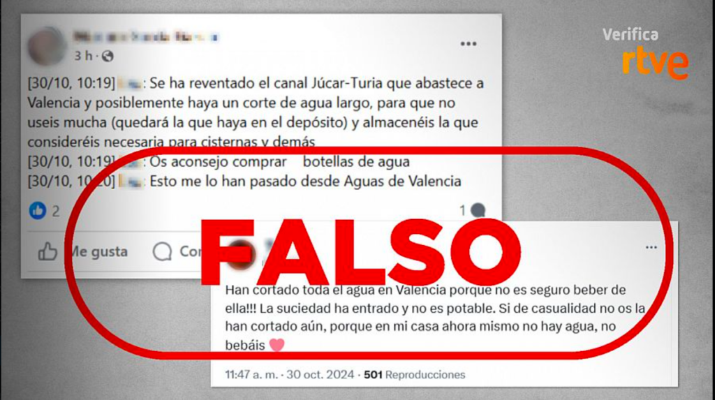 La difusión de bulos por parte de los medios de comunicación sobre la DANA en Valencia