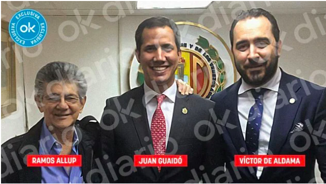 Sale a la luz la imagen que demuestra que de Aldama se reunió con Juan Guaidó por petición de Sánchez