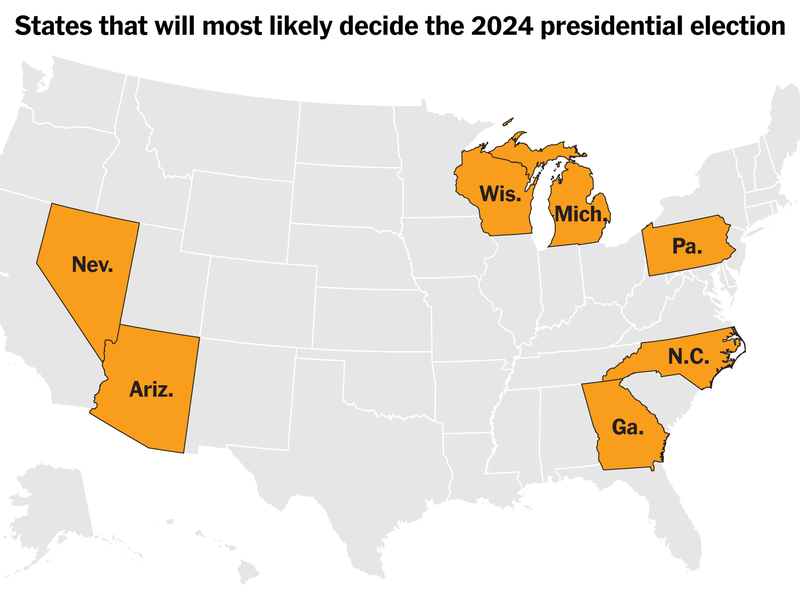 Los Estados que hoy deciden todo: de qué se habla cuando se dice “Landslide” o “Swing State”