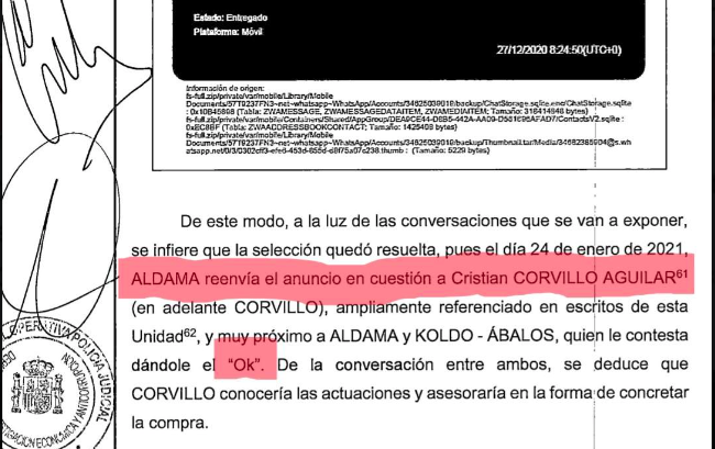 Guillermo Rocafort denuncia que Sánchez supervisaba la trama de los hidrocarburos a través de su chófer