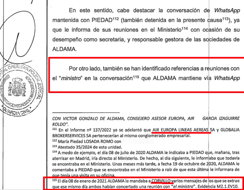 Cristian Corvillo, el testaferro de Pedro Sánchez, colaboró en el rescate de Air Europa 