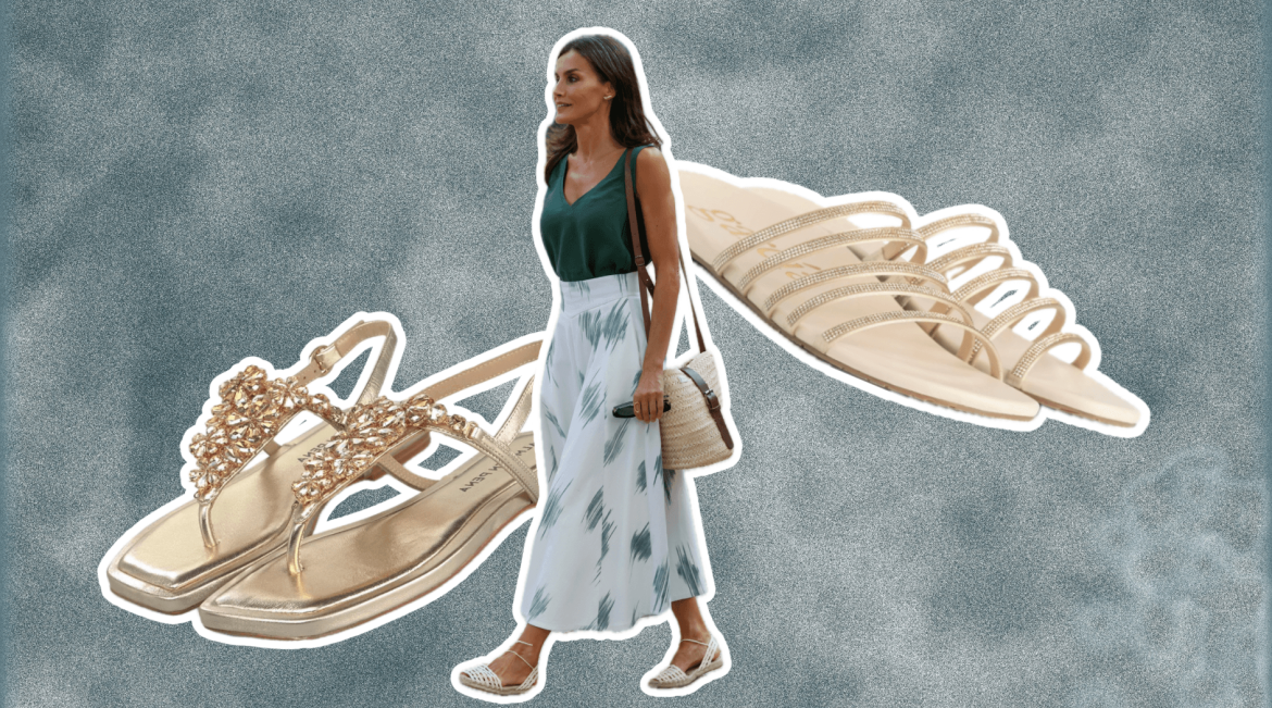 ​15 sandalias planas (cómodas y bonitas) que podría llevar la reina Letizia este verano 