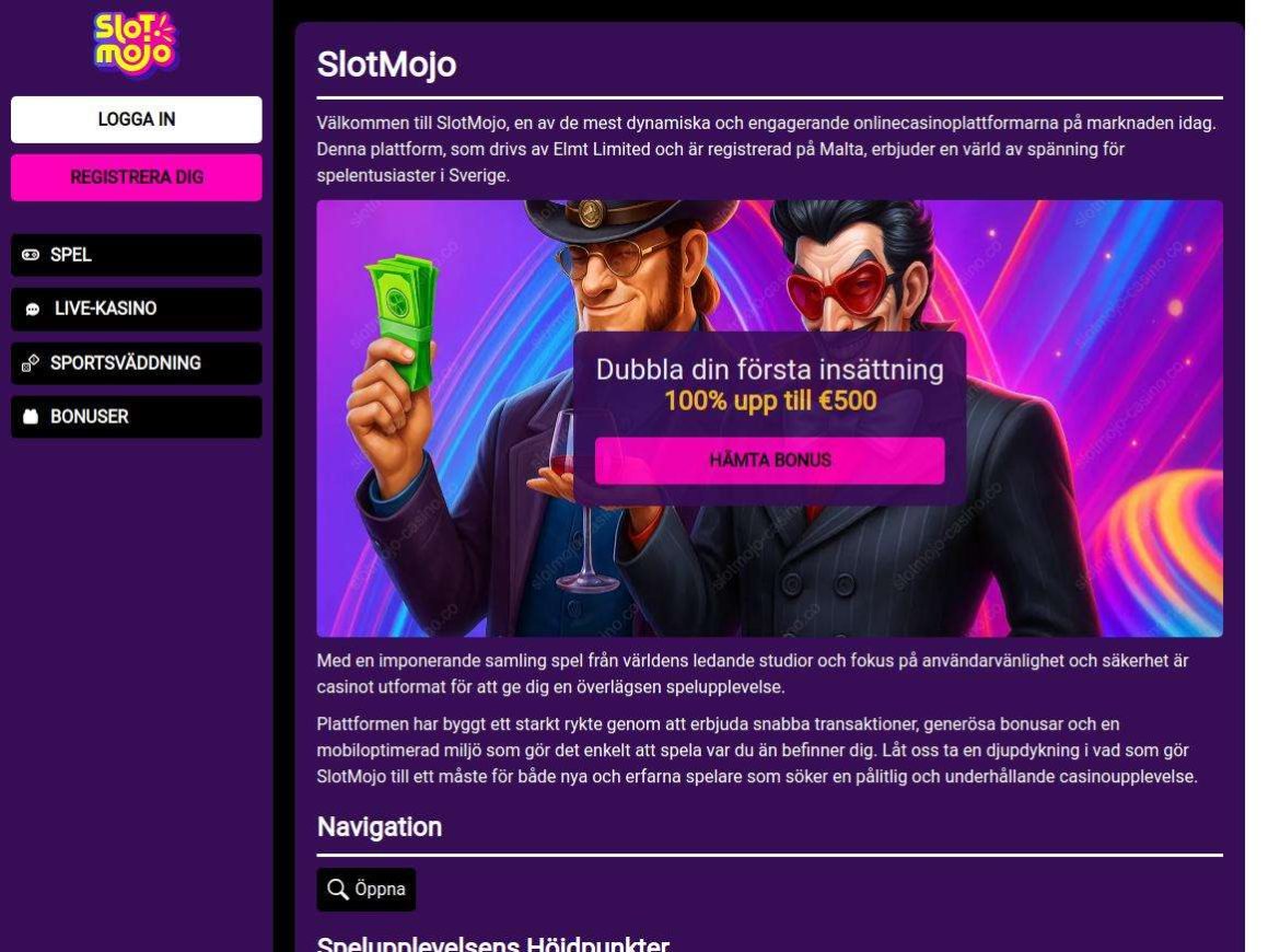 Slotmojo: Recension av Välkomstbonusar för Svenska Spelare