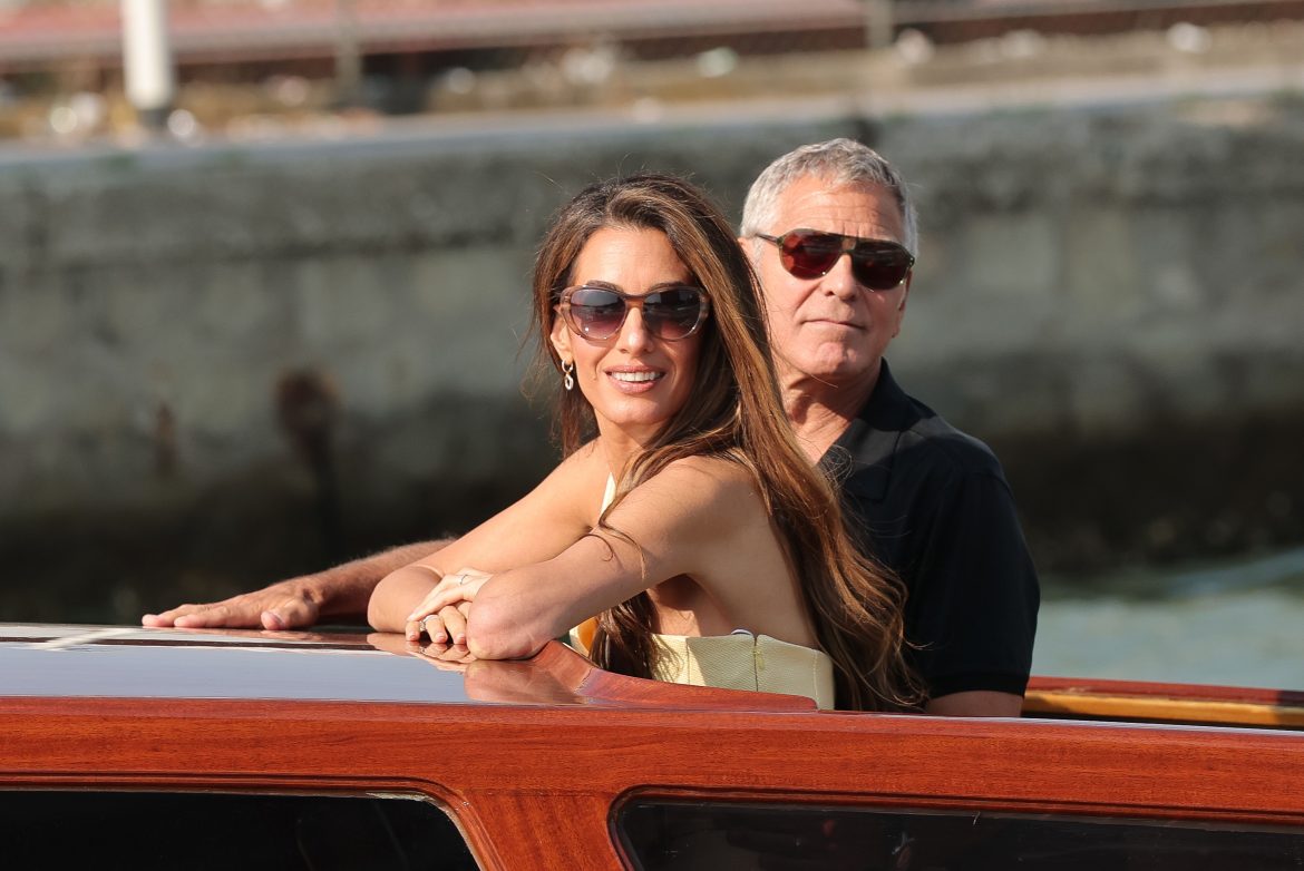 ​George y Amal Clooney ya están en Venecia: paseos en motoscafi, película nueva, y tanto amor como en su boda en la ciudad hace más de una década 