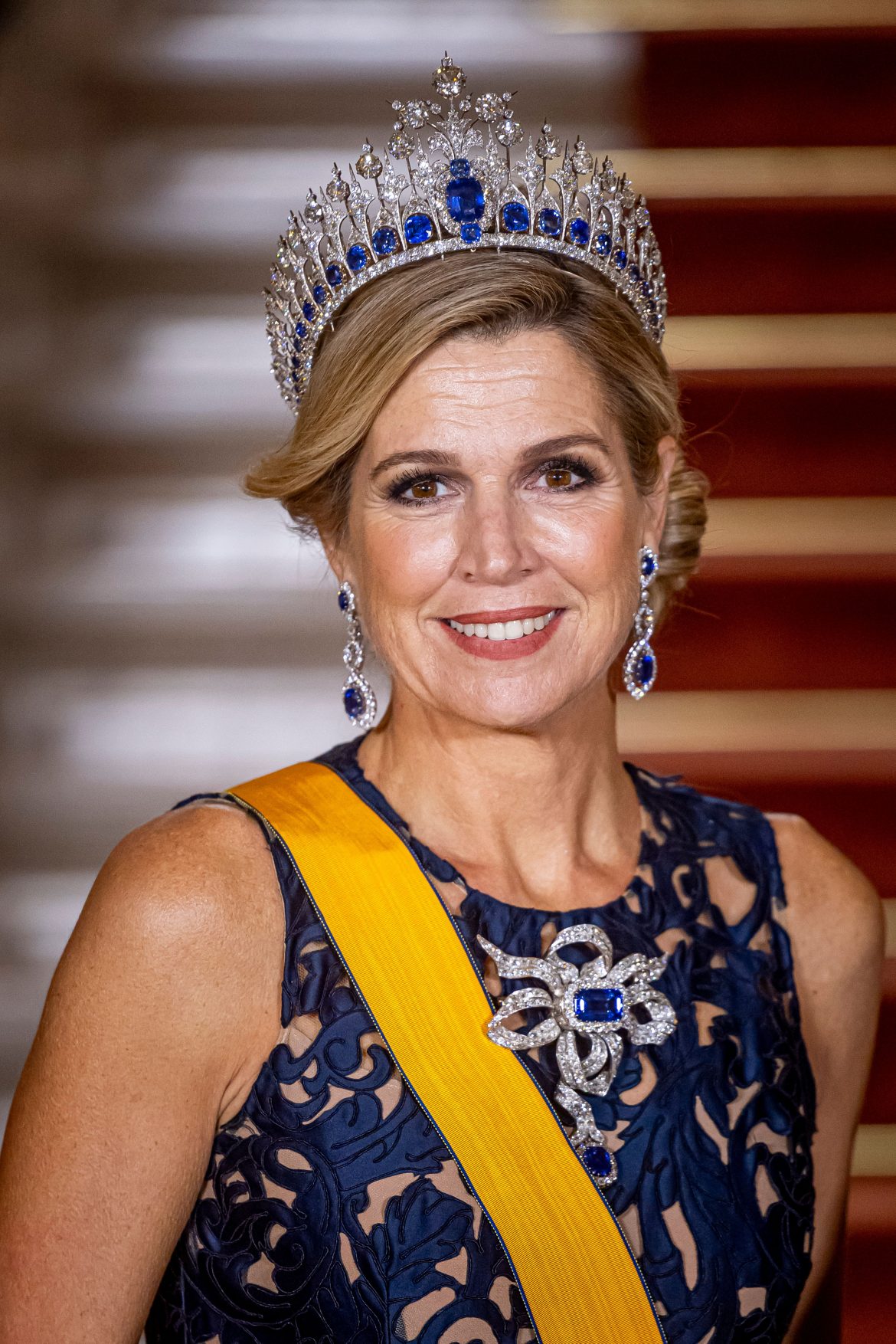 ​Máxima de Holanda, un homenaje muy personal a través de su tiara de zafiros: la historia de la joya con la que impactó en Luxemburgo 