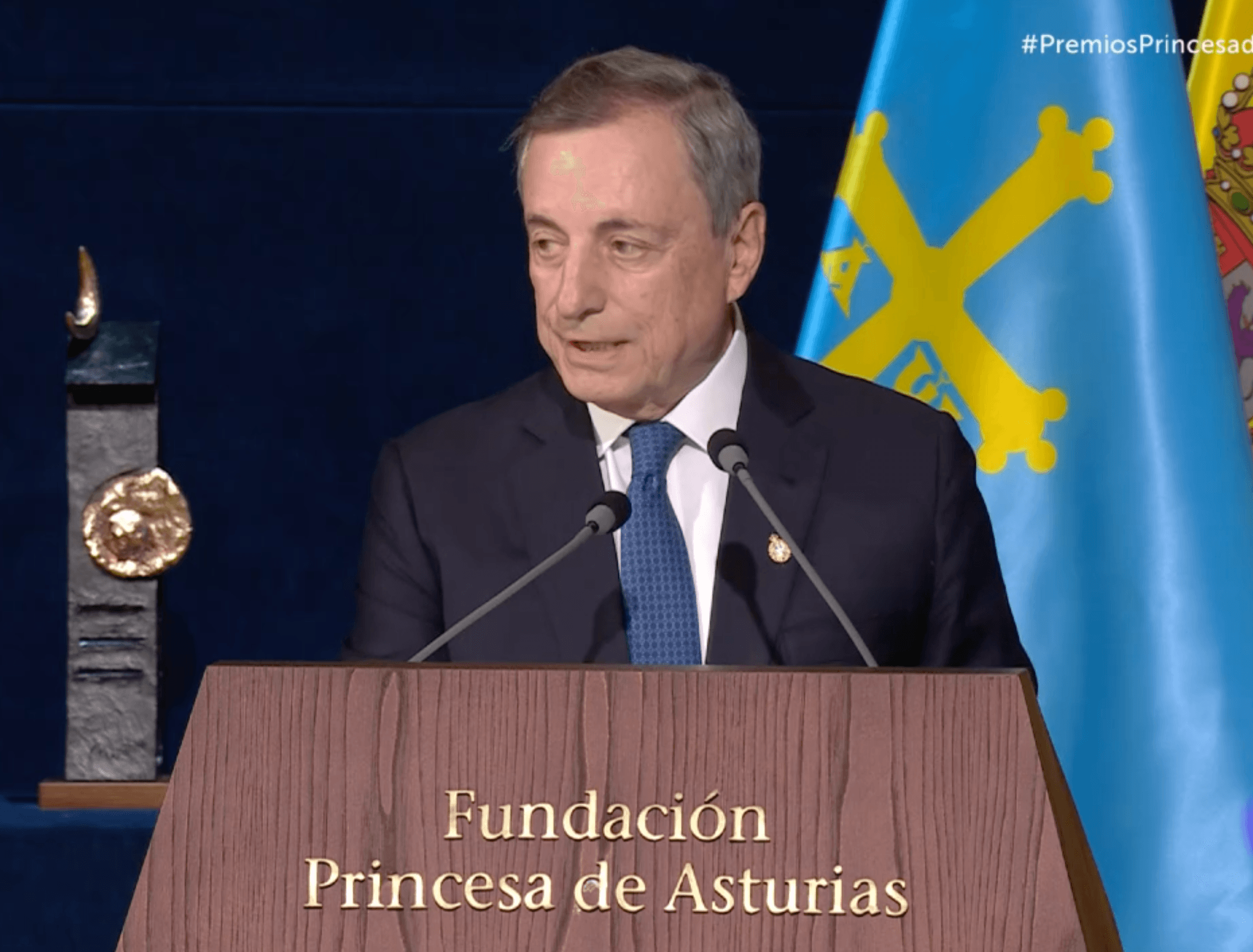 ​Mario Draghi pide “una Europa que se niegue a ser pisoteada” en su discurso del Premio Princesa de Asturias de Cooperación Internacional 2025 