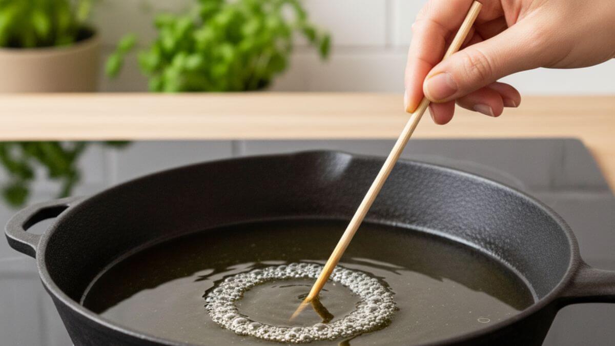 El truco del palillo para saber si el aceite está listo para freír (¿funciona?)