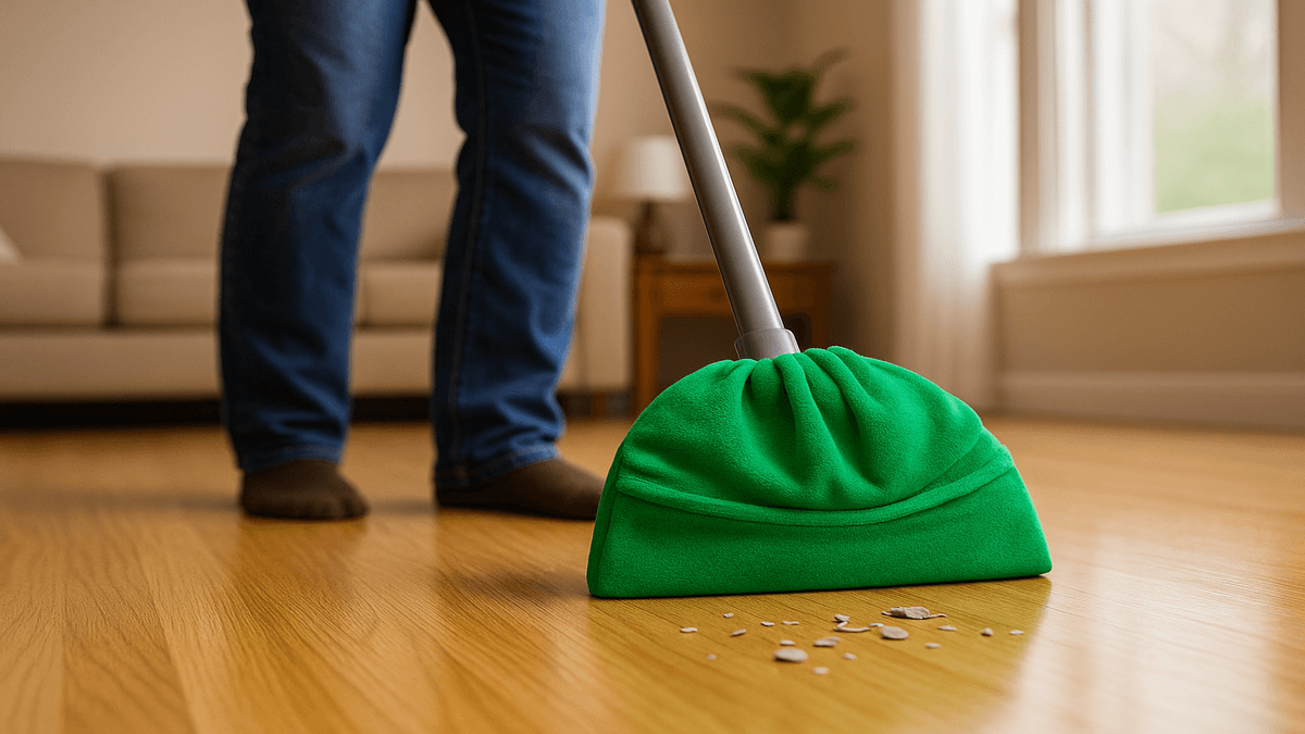 El truco del paño húmedo para barrer sin levantar polvo (y evitar alergias)