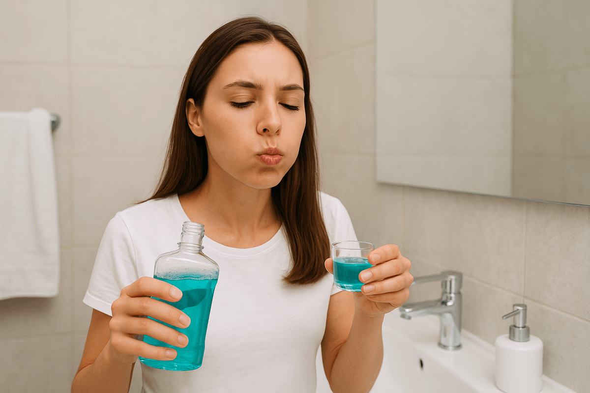 ¿Es malo usar enjuague bucal sin cepillarte los dientes?