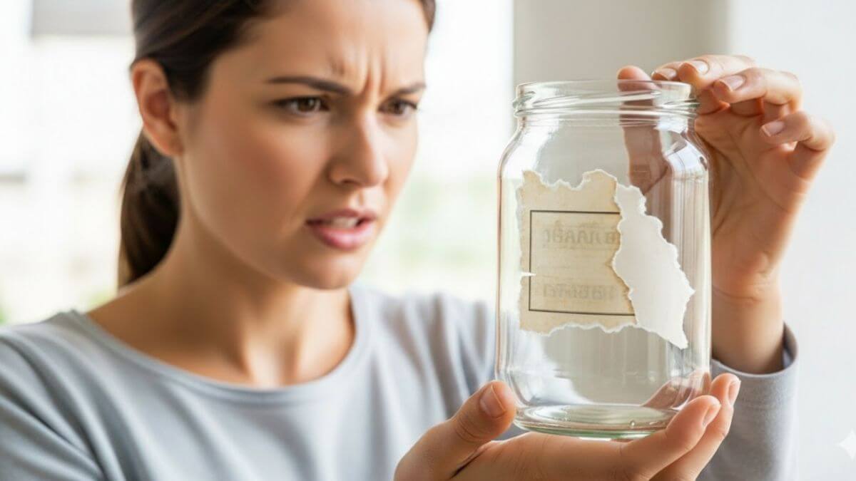 El truco que sí funciona para retirar pegamento de etiquetas de los frascos sin rayarlos