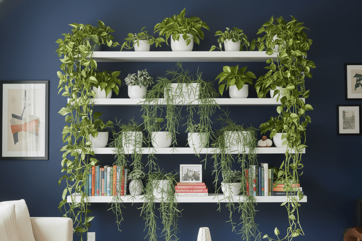 ¿Tienes poco espacio? Mira 7 plantas colgantes que crecen felices sobre armarios y estanterías