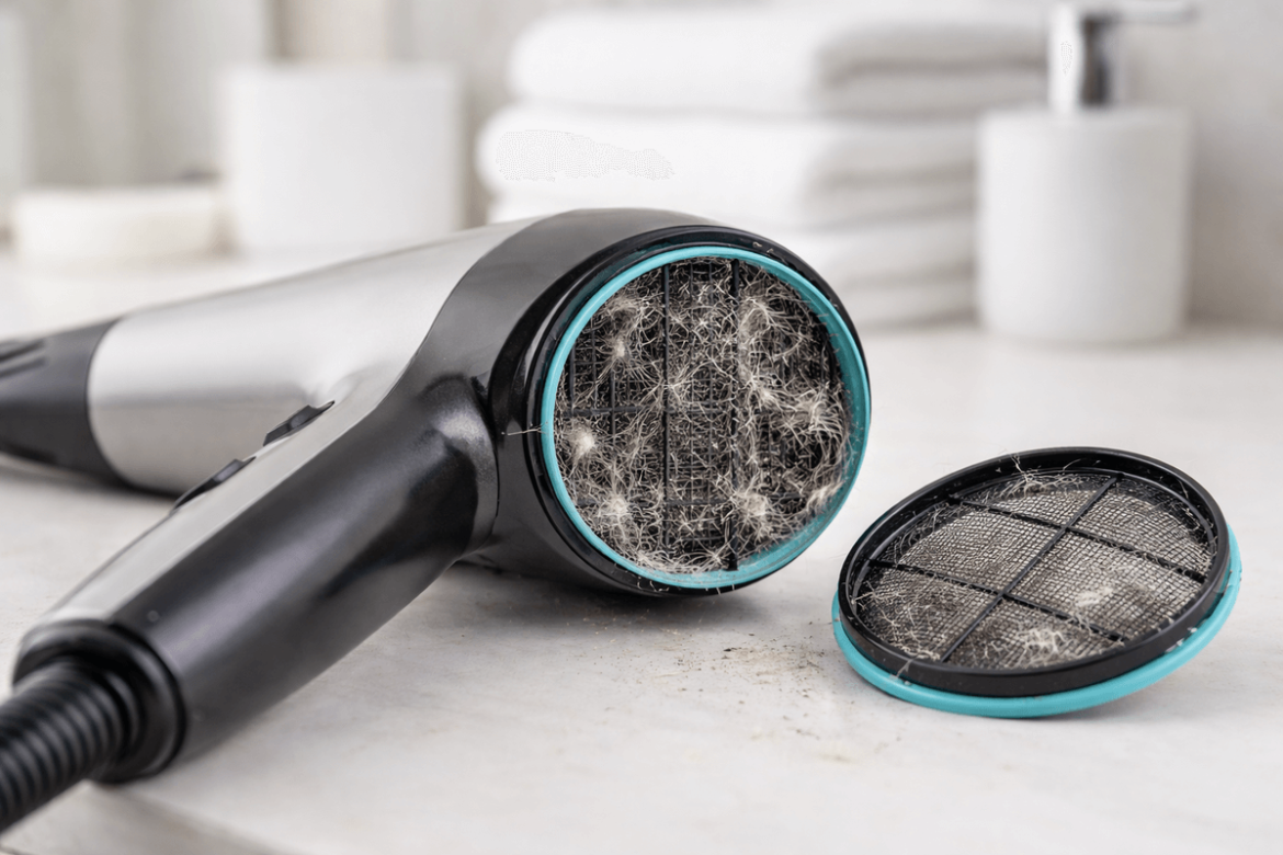 ¿Tu secador de cabello se apaga solo? Cómo limpiar el filtro para que no siga ocurriendo