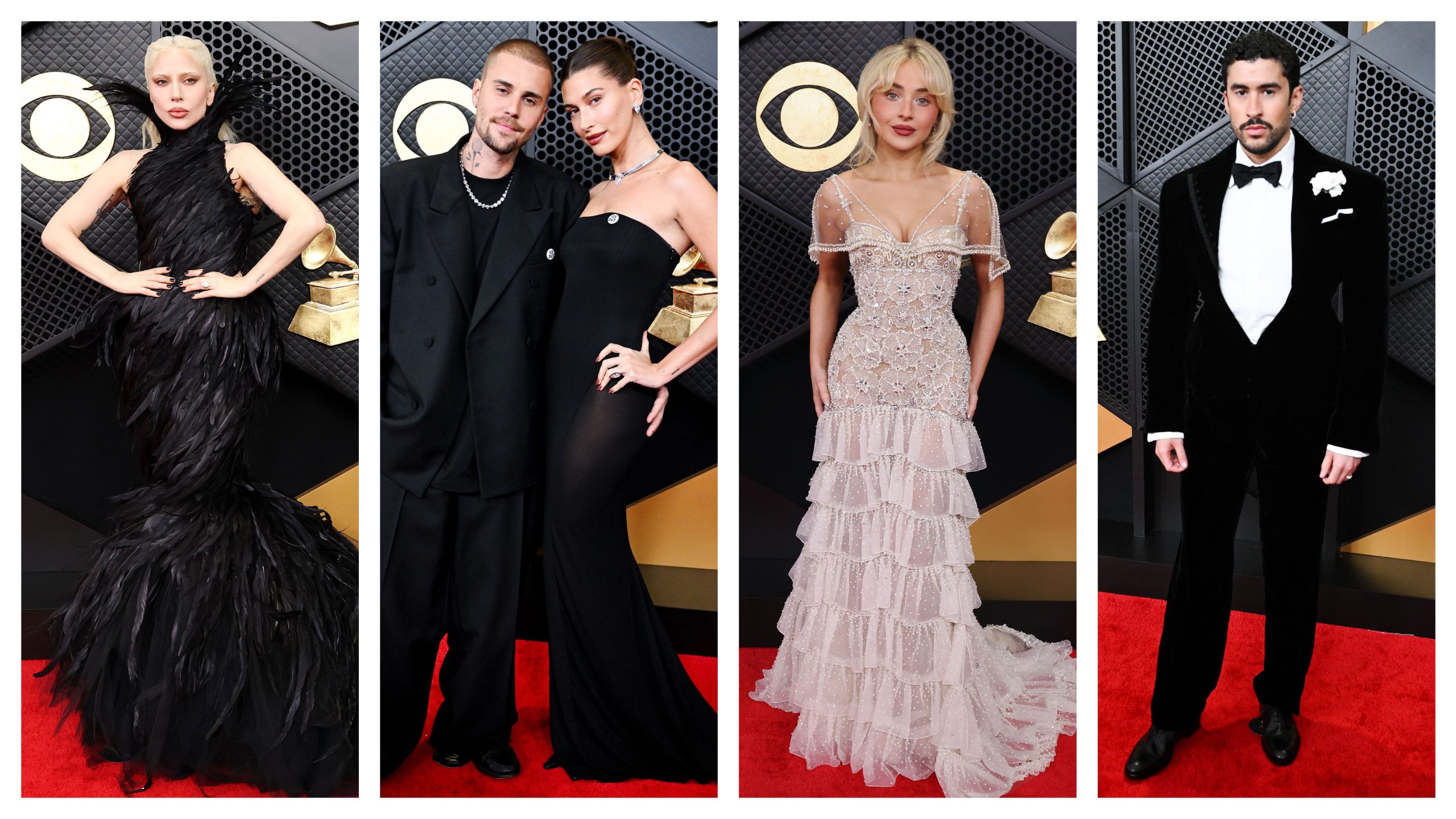 Las estrellas mejor vestidas de los Grammy 2026: Bad Bunny y Lagy Gaga no decepcionan (y Justin Bieber sorprende para bien)