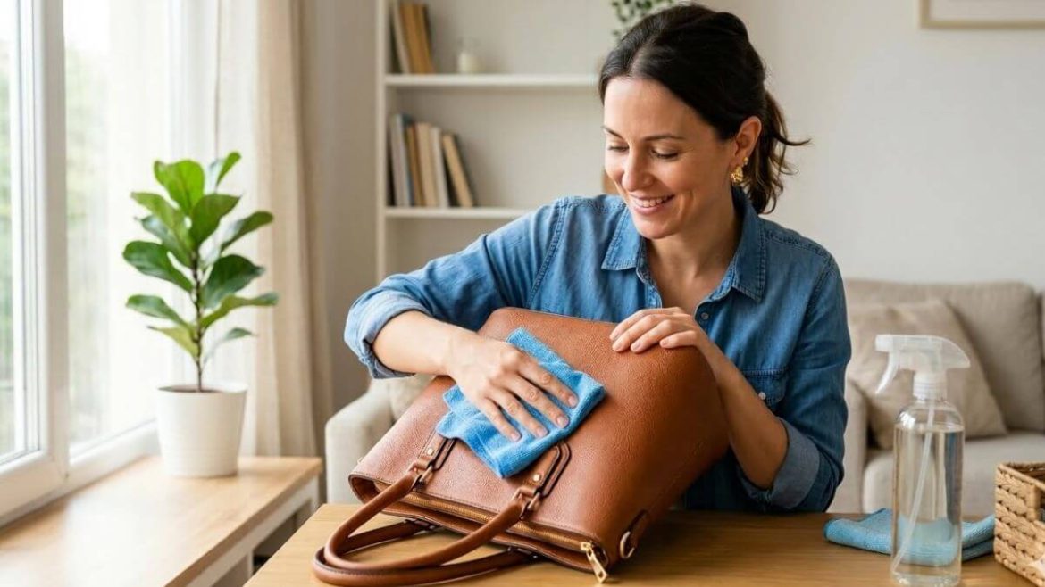 Cómo limpiar un bolso de hombro en cuero sintético por dentro y por fuera sin pelar el material