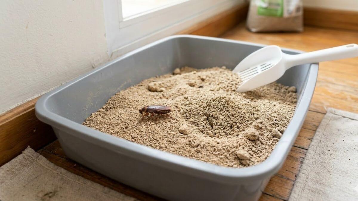Moscas y cucarachas en el arenero del gato: cómo evitarlo desde la limpieza diaria