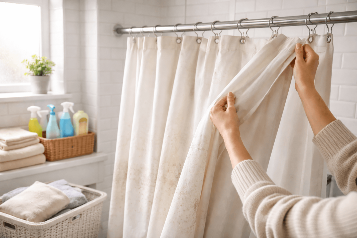 Cómo lavar la cortina de baño cuando ya huele a humedad y jabón viejo