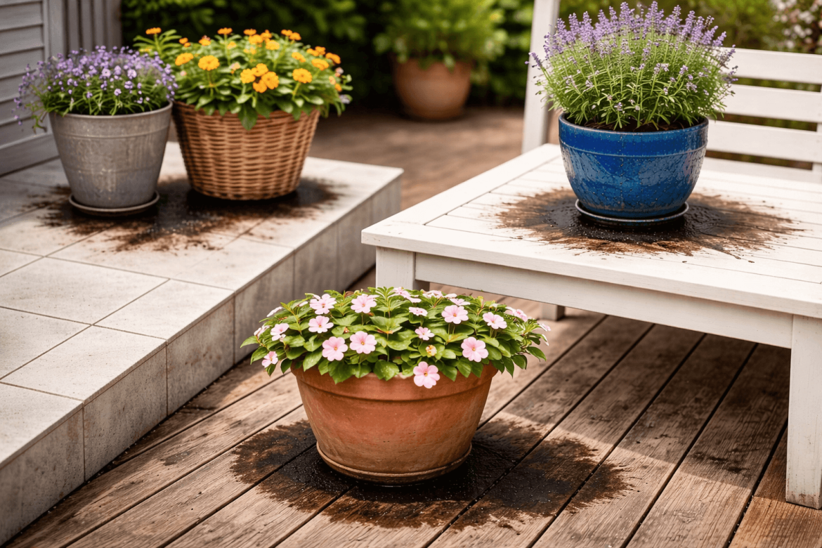 5 soluciones para prevenir que tus macetas dejen manchas en tus suelos y muebles