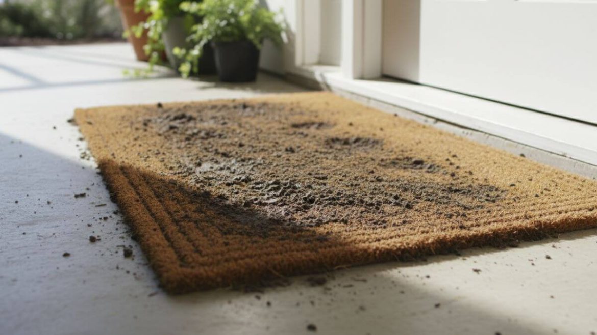 Cómo hacer una limpieza profunda al felpudo de la entrada sin usar lavadora