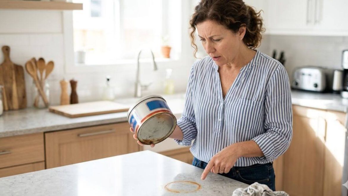 Ese aro de óxido en la encimera que dejó un bote metálico: cómo eliminarlo sin dramas